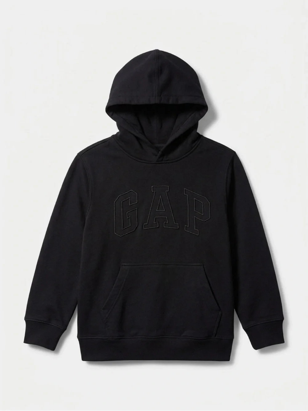 GAP Black Kids Pullover Hoodie with Embroidered Logo